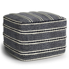 Square Woven Polyester Indoor & Outdoor Pouf – Water Resistant