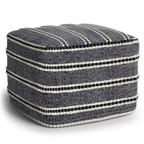 Square Woven Polyester Indoor & Outdoor Pouf – Water Resistant