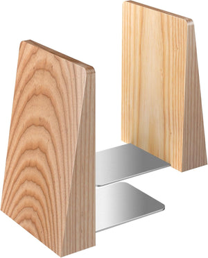 Wooden Bookends with Non-Slip Base