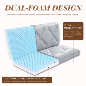 Foldable Futon Mattress with Memory Foam