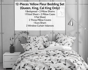 Floral Bed in a Bag Set – Yellow Fleur Botanical Tulips (12-Piece)