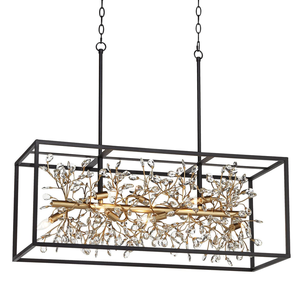 8-Light Crystal Rectangular Pendant Chandelier
