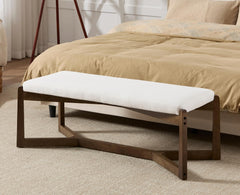 49-Inch Upholstered Entryway Bench with Solid Wood Frame