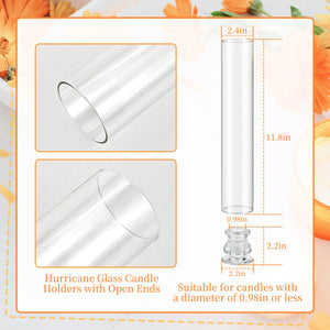 Clear Glass Hurricane Candle Holders Set of 16
