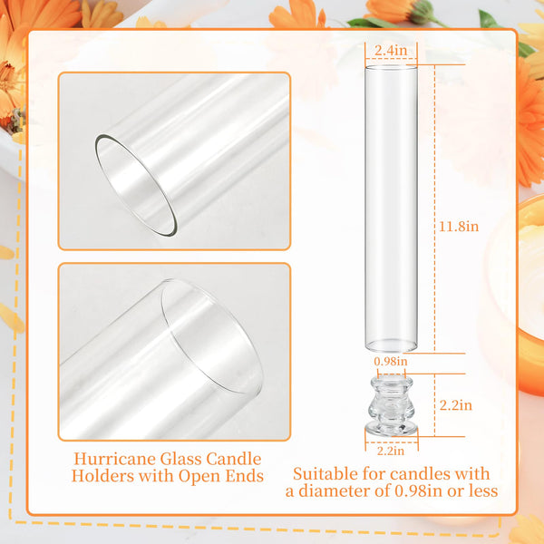 Clear Glass Hurricane Candle Holders Set of 16