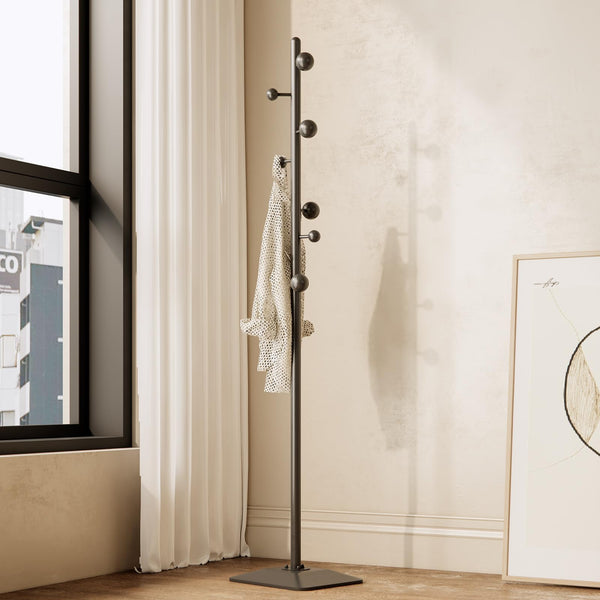 Metal Freestanding Coat Rack with 7 Hooks and Heavy Base