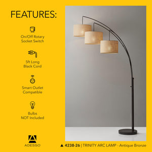Triple Shade Arc Floor Lamp