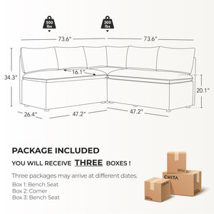 L-Shaped Breakfast Nook Bench with Storage & Back