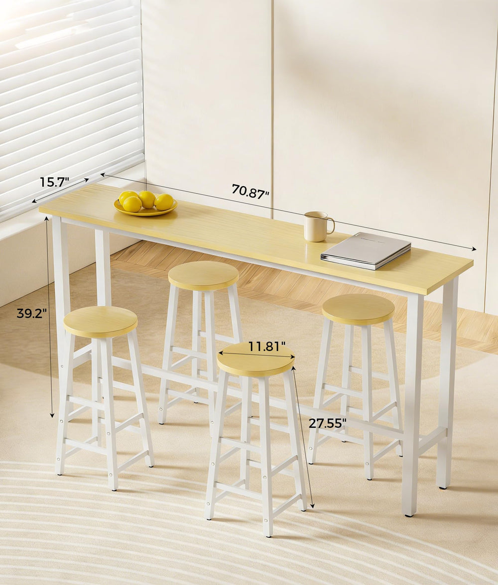 71" Bar Height Pub Table Set with 4 Stools