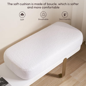 47.2" Boucle Upholstered Entryway Bench with Metal Legs