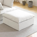 Beige Square Ottoman with Removable Cover