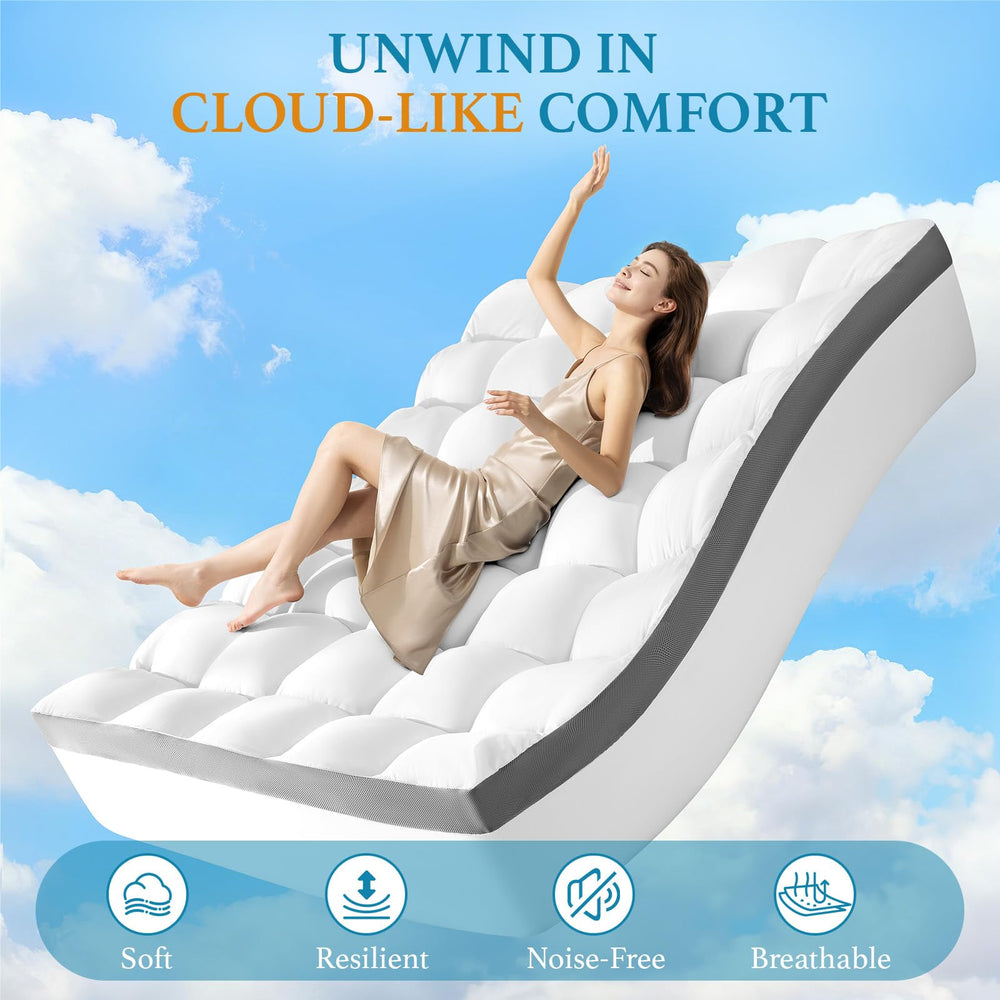 4-Inch Cooling Memory Foam Mattress Topper | Pillow Top, Deep Pocket