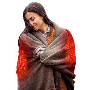 7V Battery Heated Plush Throw Blanket
