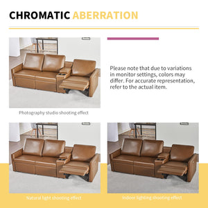 Dual Power Reclining Sectional Loveseat with Console
