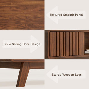 Mid-Century Modern Coffee Table with Sliding Cabinet Door
