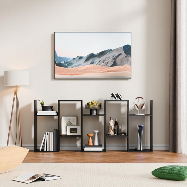 5-Tier S-Shaped Bookshelf with Room Divider