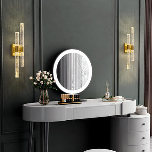 Crystal LED Bathroom Vanity Light Fixtures 2-Pack Gold 21.25in
