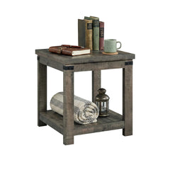 Hollum 24-Inch Square End Table with Storage Shelf