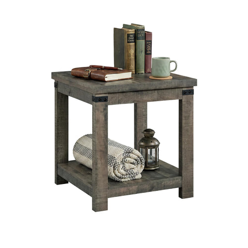 Hollum 24-Inch Square End Table with Storage Shelf