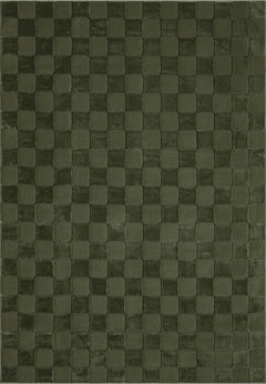 Green Checkered Area Rug 6x9