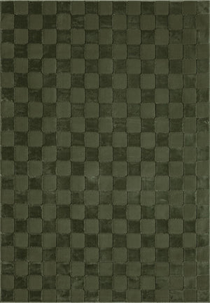 Green Checkered Area Rug 6x9