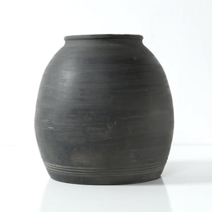 Rustic Gray Ceramic Decorative Vase – 10 Inch Handmade Pottery