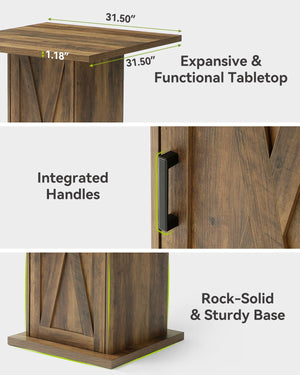 Square Bar Table with 3-Tier Storage Cabinet