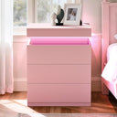 Nightstand with Charging Station and LED Lights