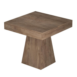 Square Dining Table 31.5" – Rustic Wood, Pedestal Base
