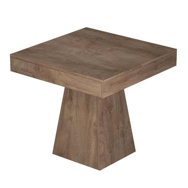 Square Dining Table 31.5" – Rustic Wood, Pedestal Base
