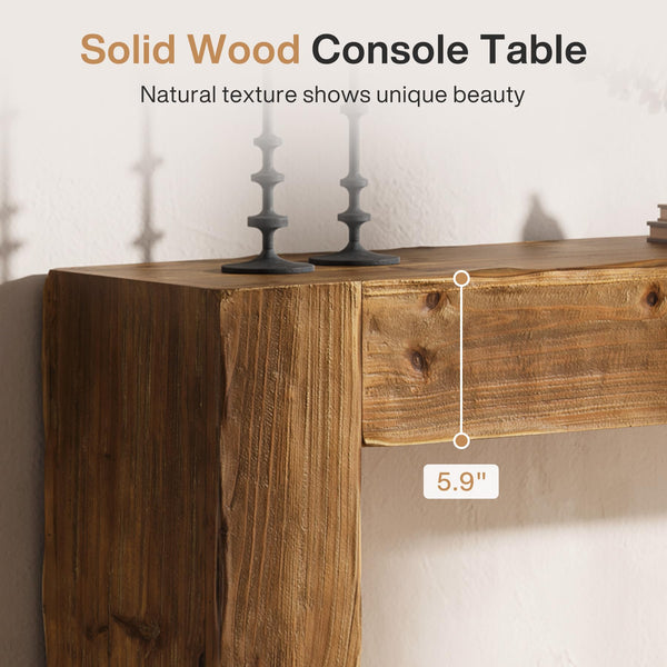63-Inch Solid Wood Console Table – Farmhouse Entryway & Sofa Table
