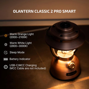 Rechargeable LED Camping Lantern – 300 Lumens, App Control, IP55, Vintage Bronze