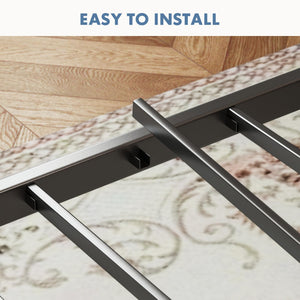 Industrial Metal Bed Frame with Headboard & Under-Bed Storage