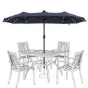 13 ft Double-Sided Patio Umbrella with 120 LED Solar Lights