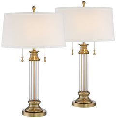 Traditional Glass Table Lamps – Set of 2
