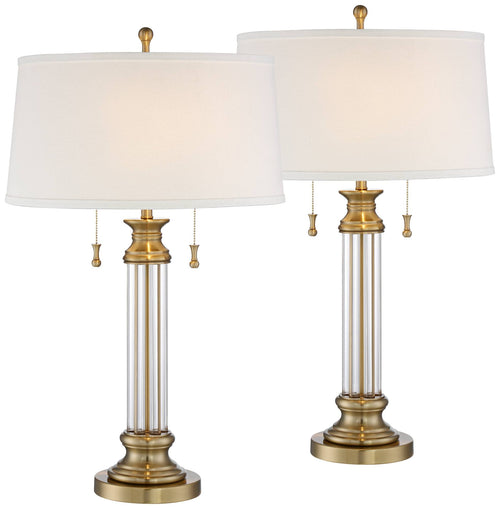 Traditional Glass Table Lamps – Set of 2