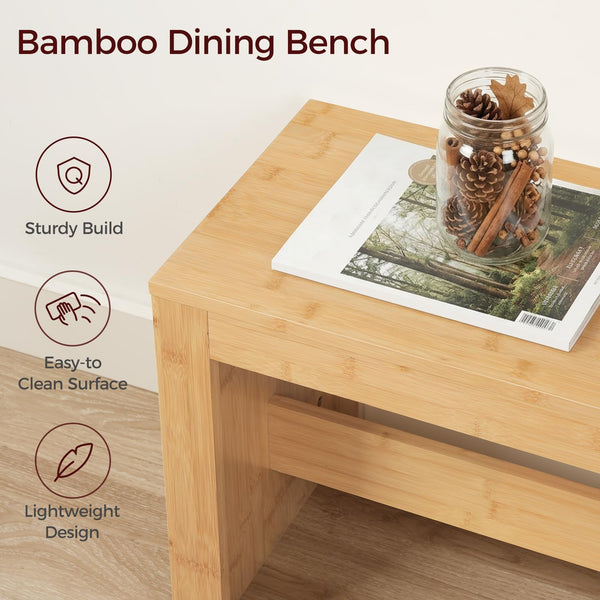 Bamboo Dining Bench – Farmhouse Entryway Bench