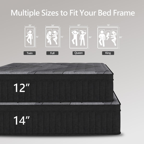 12-Inch Hybrid Mattress – Medium Firm, Pocket Springs & Memory Foam