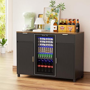 Coffee Bar Cabinet with Fridge Space