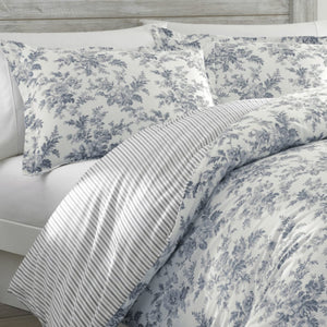 King Comforter Set – Reversible Cotton Bedding with Shams & Throw Pillows
