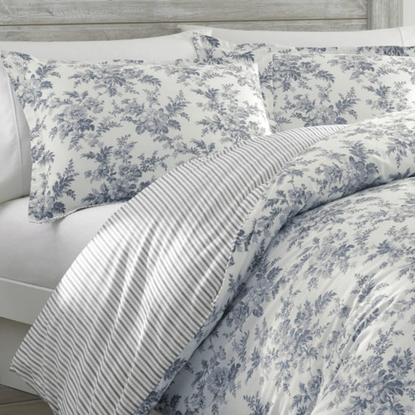 King Comforter Set – Reversible Cotton Bedding with Shams & Throw Pillows