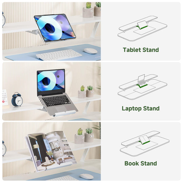 Electric Standing Desk with Drawers & Monitor Stand