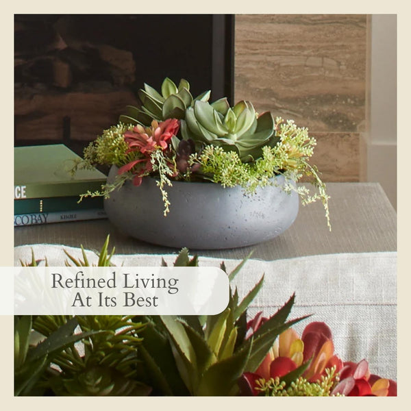 Faux Succulent Arrangement with Planter Pot