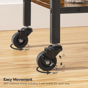 3-Tier Bar Cart with Wheels