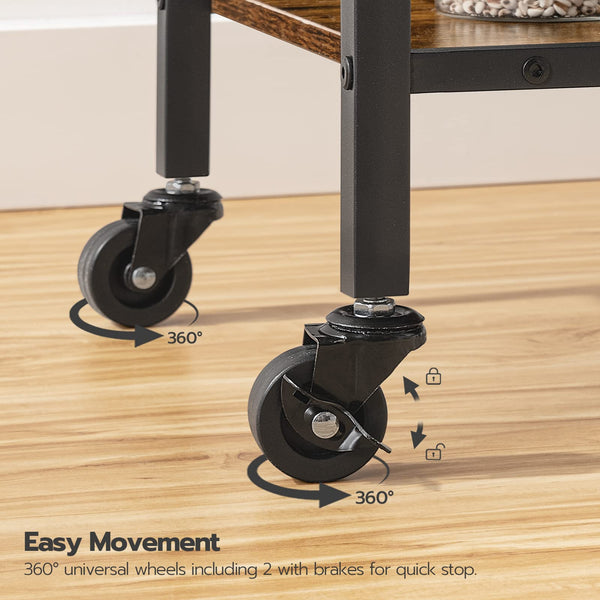 3-Tier Bar Cart with Wheels