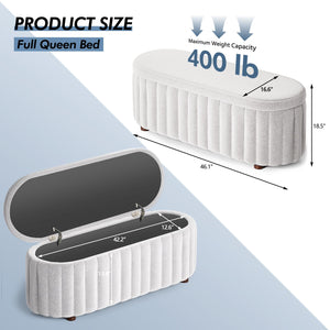 Storage Ottoman Bench with Safety Hinge, 46"