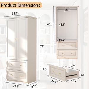 Bedroom Wardrobe Closet with Drawers