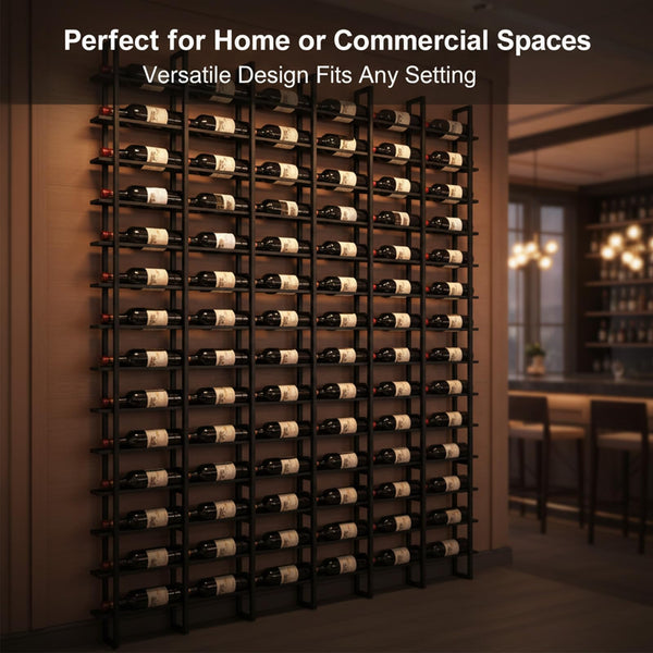 Wall Mounted Metal Wine Rack with Horizontal Bottle Storage