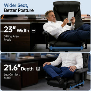 Big & Tall High-Back Leather Office Chair with Adjustable Lumbar Support