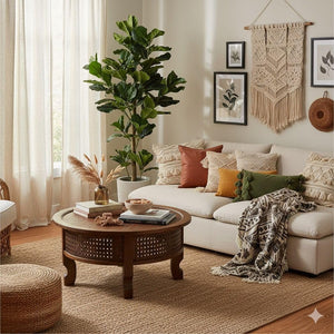 6ft Artificial Fiddle Leaf Fig Tree – Indoor Faux Ficus Lyrata Plant